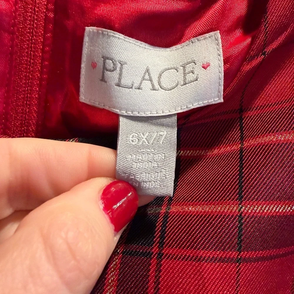 The Children's Place Red and Black Plaid Dress